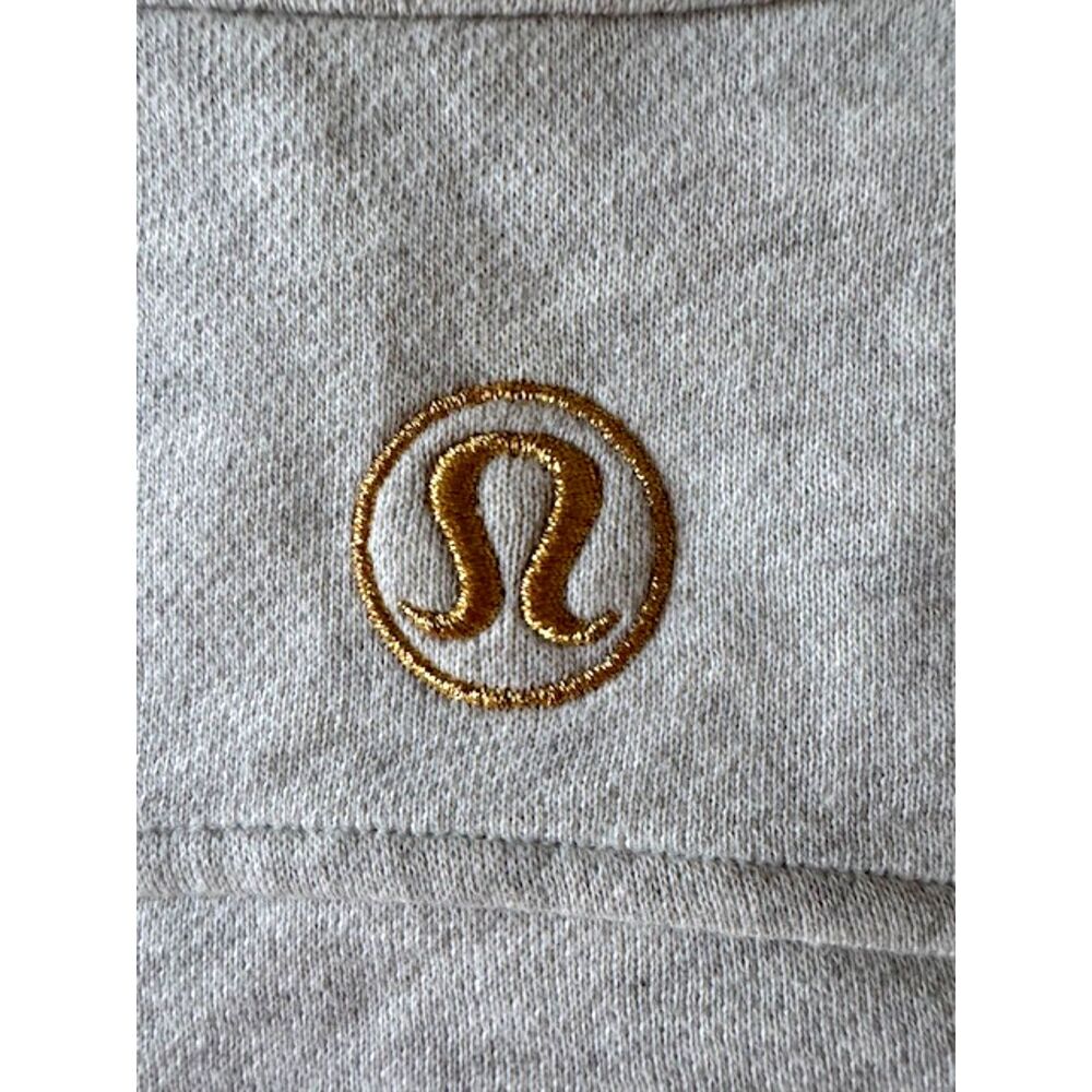 Lululemon M/L Heather Cream Scuba Oversized Funnel-Neck Half Zip Gold Tone NWT - Picture 5 of 12